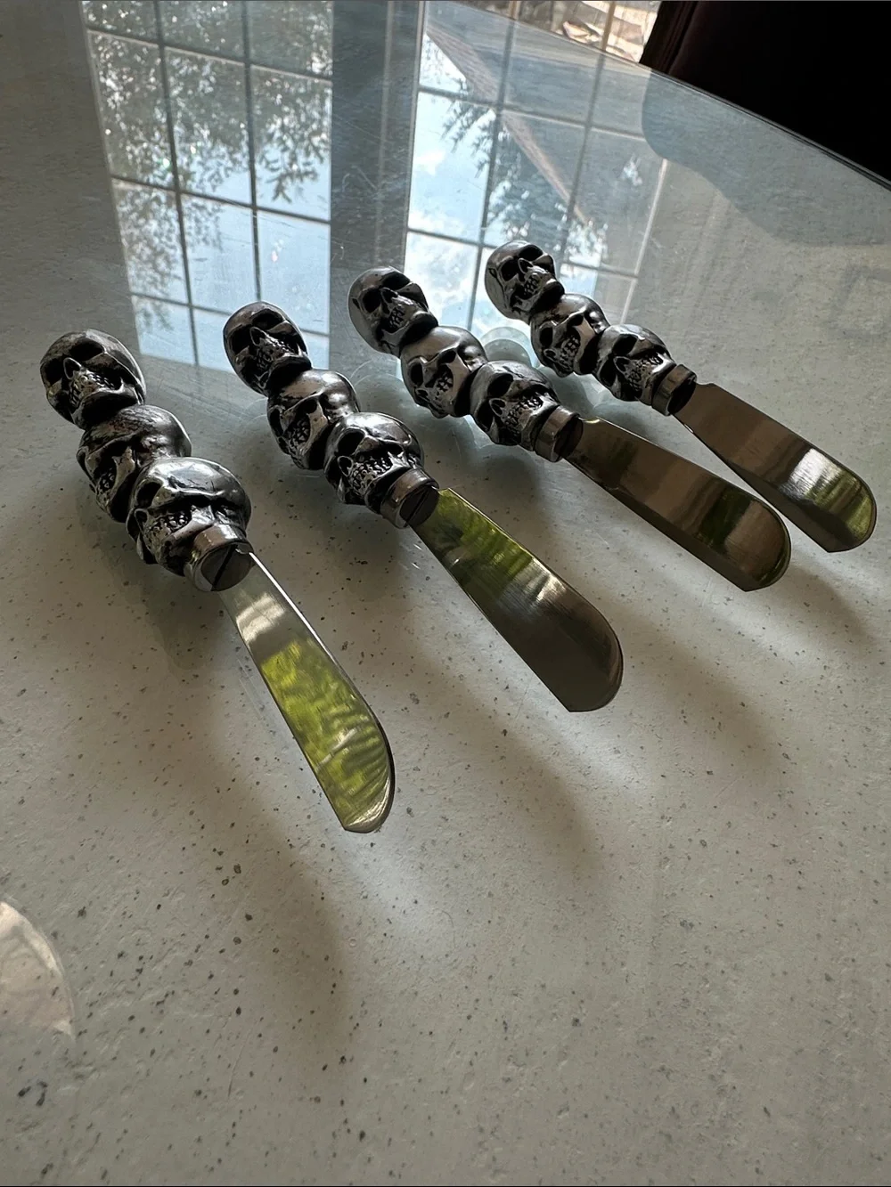 Boston Warehouse Skull Cheese Spreaders - Set of 4